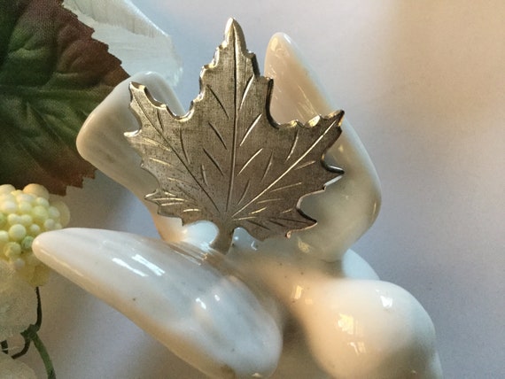 Vintage Beau Sterling Maple Leaf Brooch Brooch Mi… - image 5