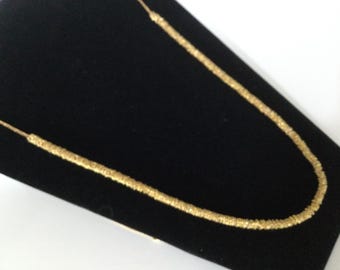 Kenneth Lane Gold Rondelle Necklace 34 "  Costume Chain S Hook Couture Designer Statement KJL 80s Vintage Birthday Dressy Gift