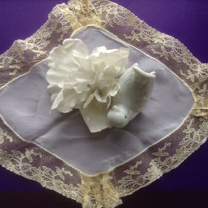 Victorian Wedding Handkerchief Bride Lace Antique Hankie “something old”  Heirloom Mother of the Bride Groom Baptism Christening Communion
