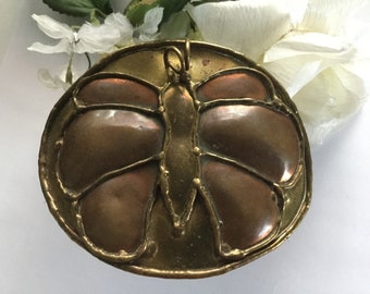 Large Goldtone 5.5” Butterfly Floral Ornate Belt Buckle Large Goldtone 5.5” Butterfly Floral Ornate Belt Buckle main image 4