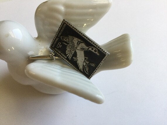 Pewter Tie Tack Waterfowl Conservation Bird NOS V… - image 3