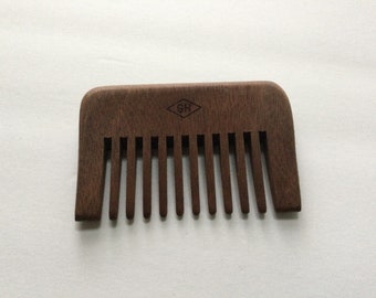 GH Wood Hair Comb Unisex Small Travel Weaving Wide Tooth Detangler Beard Handmade Ten Prong  Fork Hair Accessory Gift