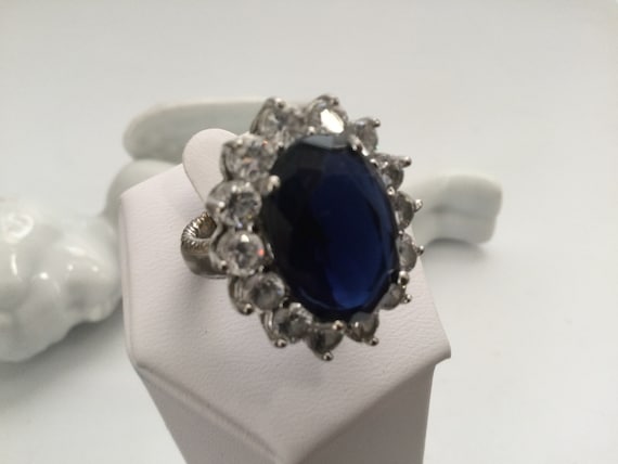 KJL Princess Diana Simulated Sapphire Ring Size 6… - image 4