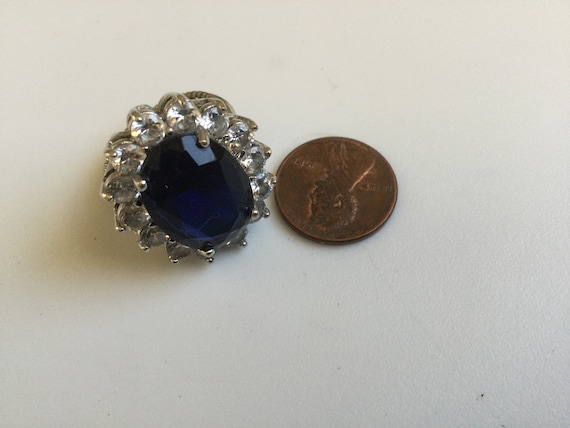 KJL Princess Diana Simulated Sapphire Ring Size 6… - image 5