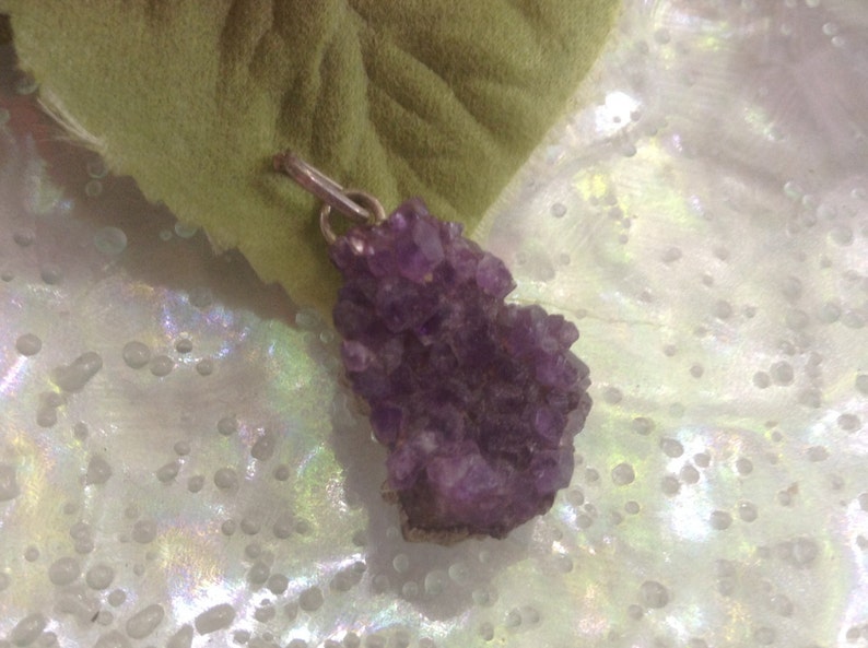 Amethyst Cluster Pendant Enhancer Silver Plated Handcrafted Etsy