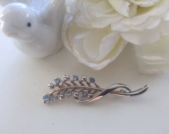 Spilla vintage con strass floreali blu "Something Blue", accessorio per bouquet da sposa, velo, cuscino per anelli da damigella d'onore, decorazione per ballo di fine anno, regalo per la mamma