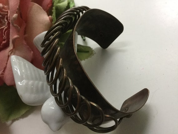 Renoir Coil Copper Cuff Bracelet Bangle  Signed 5… - image 8