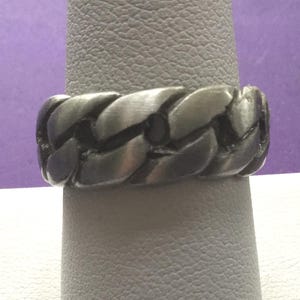 Woven Pewter Ring Band Size 9.5 NOS Unisex Groom Matte Finish Artisan Friendship Promise Wedding Lovers Boyfriend Girlfriend  Gift