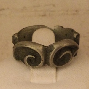 Pewter Vine Ring Band Sz 10 Ivy Scroll Men’s Vintage Jewelry Promise Wedding Anniversary Christmas Birthday Father’s Day Gift Goth Medieval