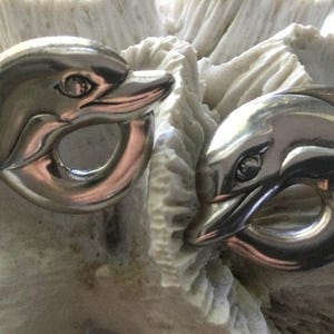 Sterling Kabana Dolphin Earrings KBN Pierced Studs Openwork 925 Beach Wedding Ocean  Vintage Waves Ocean Nautical Resort Cruise FishGift