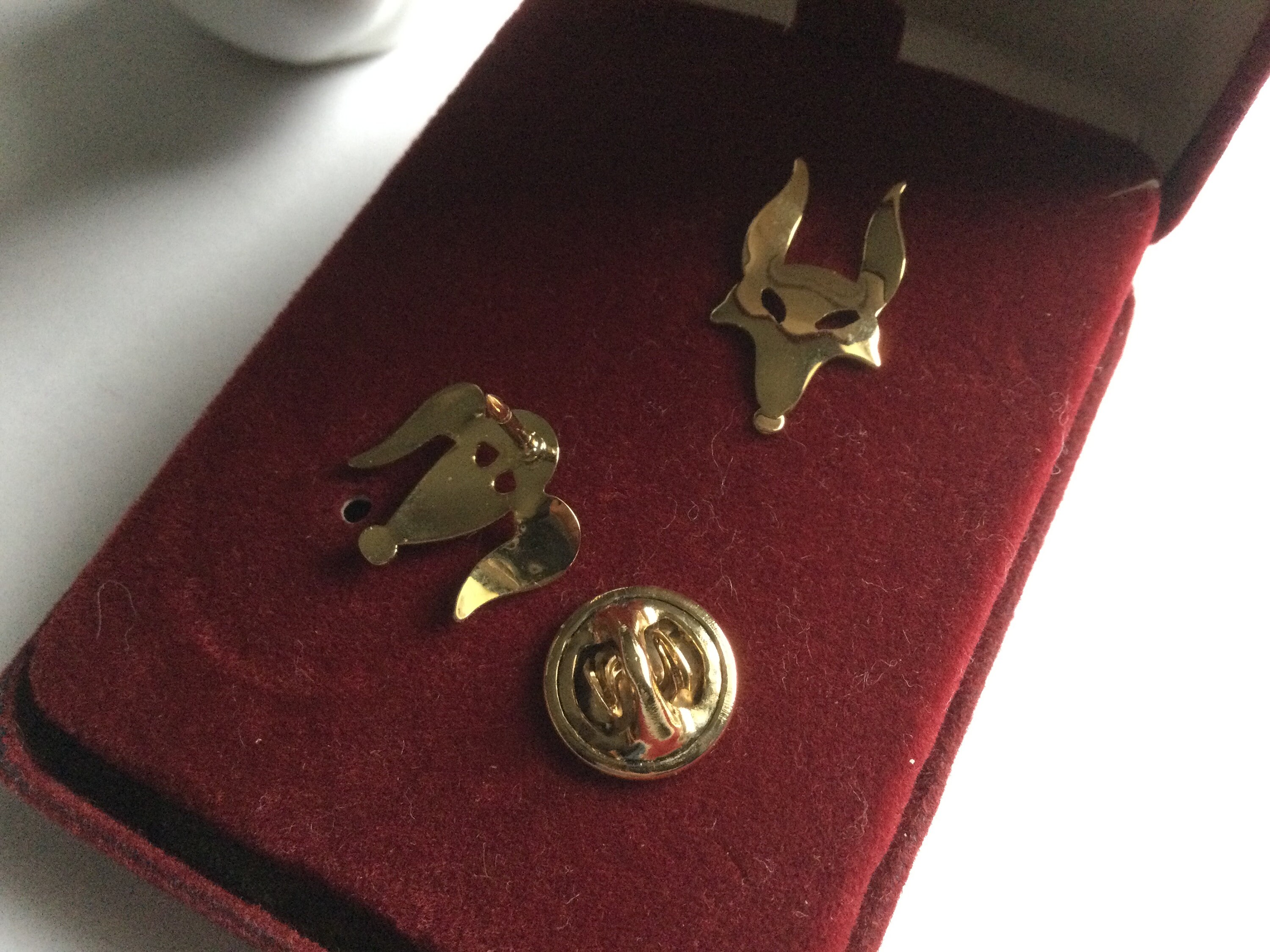 Fox and Hound Tack Pins Precious Cargo 12K Gold Filed Vintage NOS Hunting Fox Hunt Dog Lapel Collar Tie Scatter Pins Basset Unisex Gift
