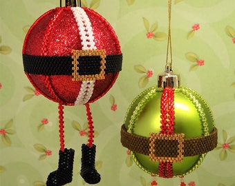 DIGITAL TUTORIAL - Santa & Elf Bauble Tutorial - Beaded Bauble - Beadweaving Tutorial - Beaded Christmas Decoration - Instant Download