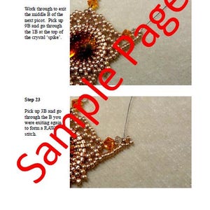 DIGITAL TUTORIAL Maple Leaf Pendant Tutorial Beaded Pendant Crystal Pendant Beadweaving Tutorial Instant Download image 4