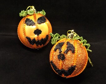 DIGITAL TUTORIAL - Pumpkin Bauble Tutorial - Beaded Bauble - Beadweaving Tutorial - Beaded Halloween Decoration - Instant Download