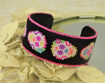 DIGITAL TUTORIAL - Dia de Los Muertos Cuff - Peyote Cuff - Beading Tutorial - Jewellery Tutorial - Instant Download