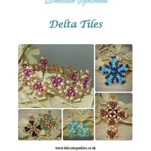 DIGITAL TUTORIAL Delta Tiles Tutorial Beadweaving Tutorial Pearl Jewellery Tutorial Beaded Jewellery Instant Download imagem 2