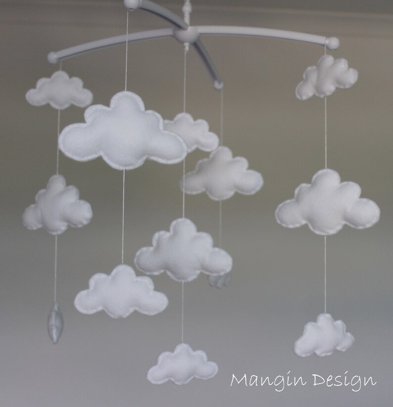 Sale Cloud Mobile Musical Cot Mobile Cloud Nursery Etsy