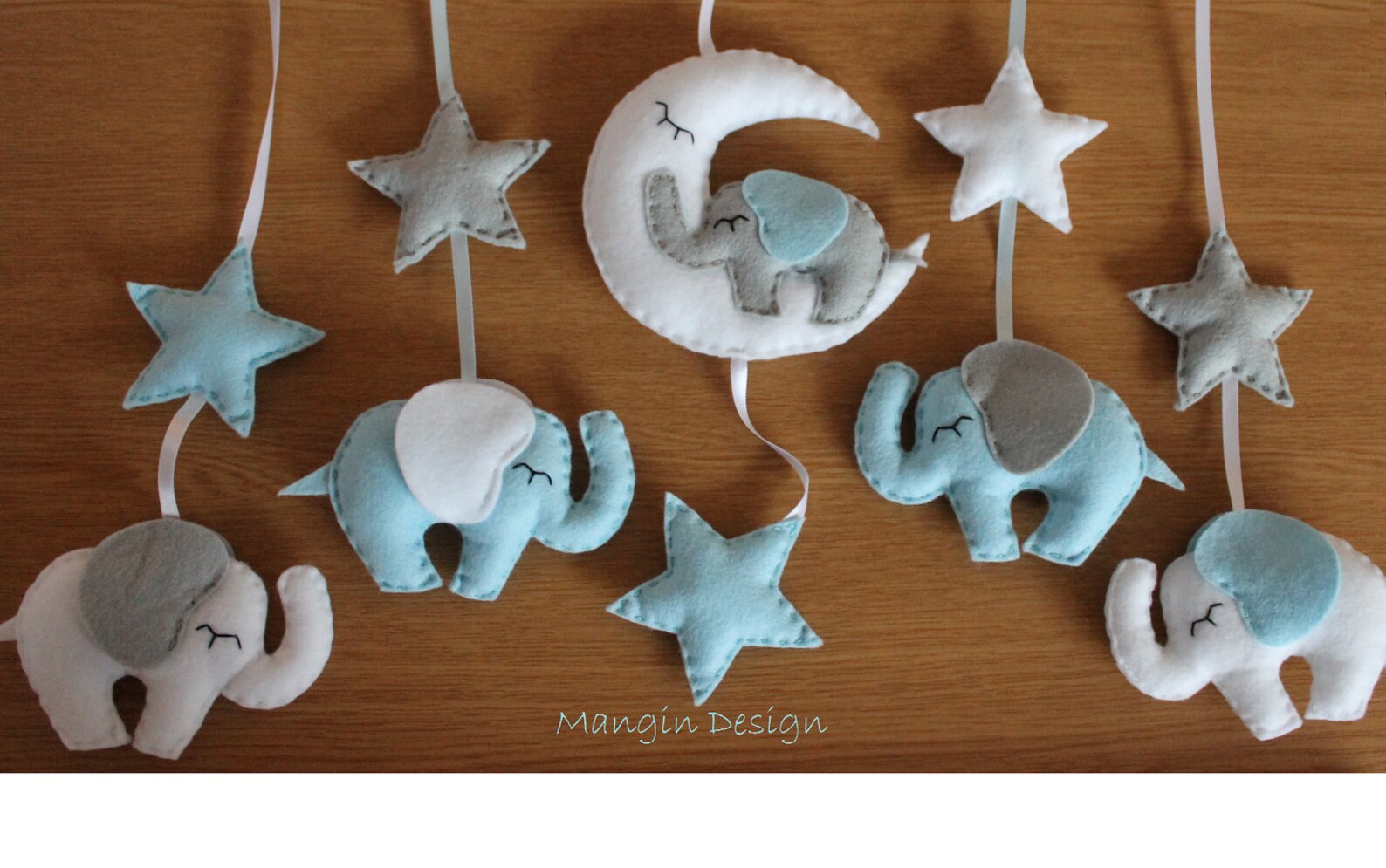 Elephant Mobile Baby Cot Mobile Star Moon Elephant Baby Etsy