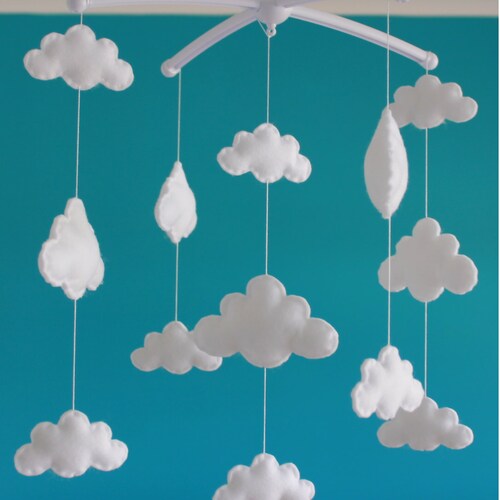 Sale Cloud Mobile Musical Cot Mobile Cloud Nursery Etsy UK