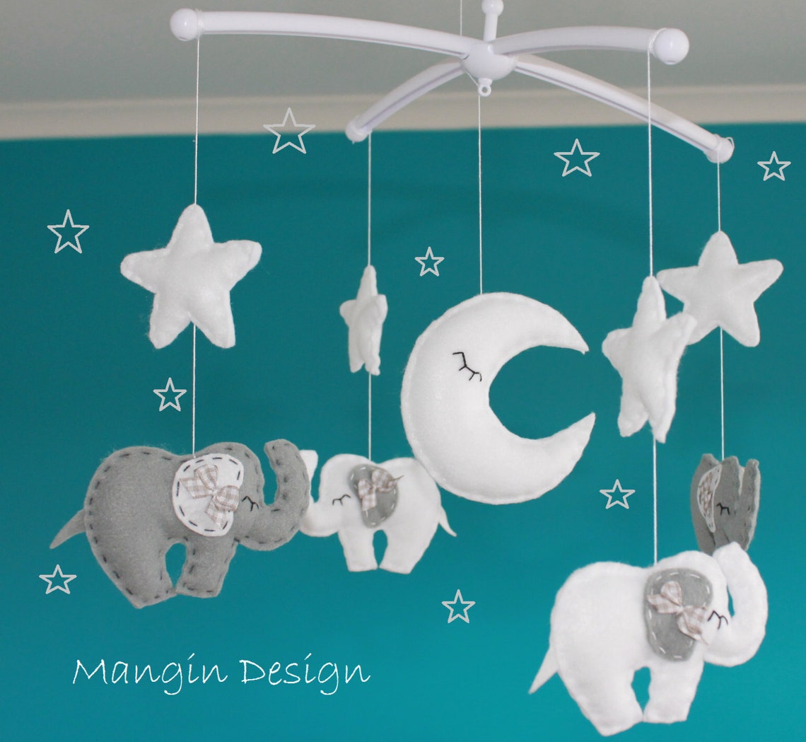 SALE Elephant Cot Mobile Elephant Baby Cot Etsy UK