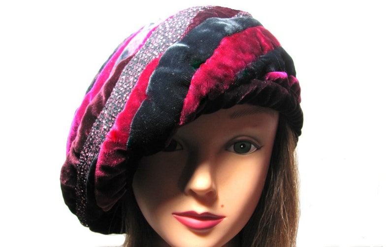 Hot Pink Velvet Beret Hat Festival Wear Fun Formal Beret Etsy