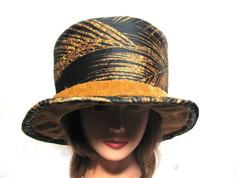 Black and Gold Top Hat Burning Man Cosplay Costume Hat Elegant Etsy