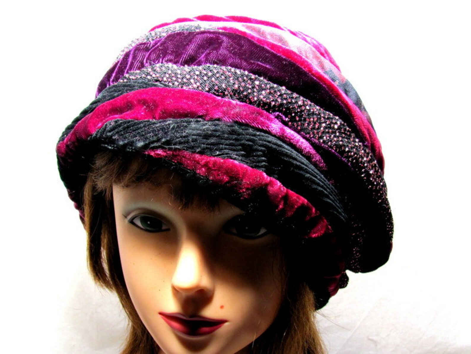 Hot Pink Velvet Beret Hat Festival Wear Fun Formal Beret Etsy