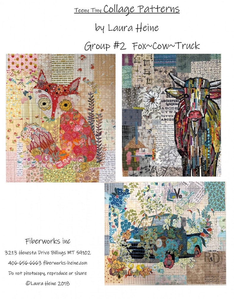 Teeny Tiny Collage Quilt Patterns Group #2 By Laura Heine of Fiberworks