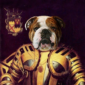 Knight - Custom Pet Portraits - Dog Portraits and Cat Portraits - Digital personalized pet portrait painting using your Photo