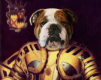 Knight - Custom Pet Portraits - Dog Portraits and Cat Portraits - Digital personalized pet portrait painting using your Photo