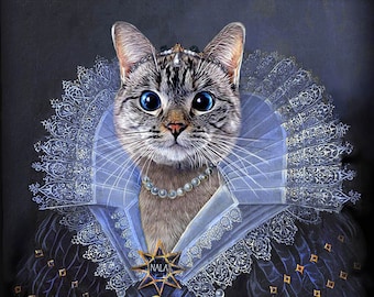 Princess Anne of Austria - Nala Cat - Custom Pet Portraits - Dog Portraits & Cat Portraits