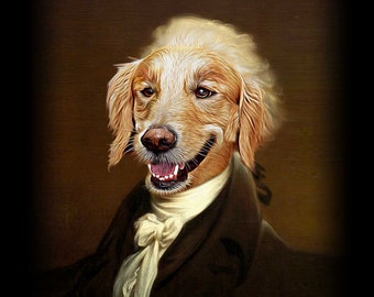 Alexander Hamilton - Pet Portrait - Custom Renaissance Pet Dog/Cat Portraits - Digital personalized portrait painting using your Pet's Photo