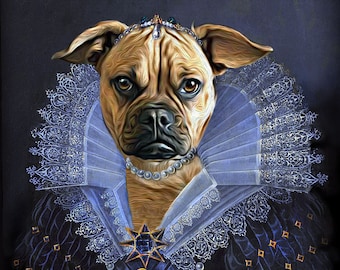 Princess Anne of Austria  - Renaissance Pet Portrait - Dog Portraits & Cat Portraits