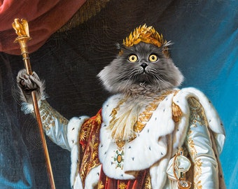 Napoléon Bonaparte - Custom Pet Portraits - Dog Portraits and Cat Portraits - Digital personalized pet portrait painting using your Photo