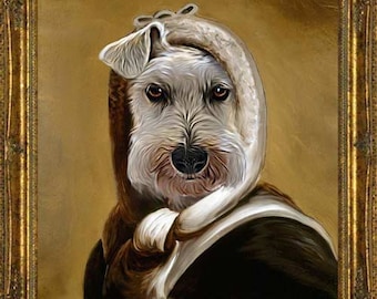 Martha Washington - Pet Portrait - Renaissance Pet Dog/Cat Portraits - painting using your Pet's Photo