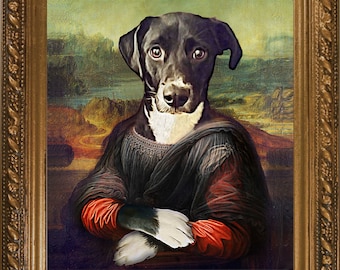 Mona Lisa - Pet Portrait - Custom Renaissance Pet Dog/Cat Portraits - Digital personalized portrait painting using your Pet's Photo