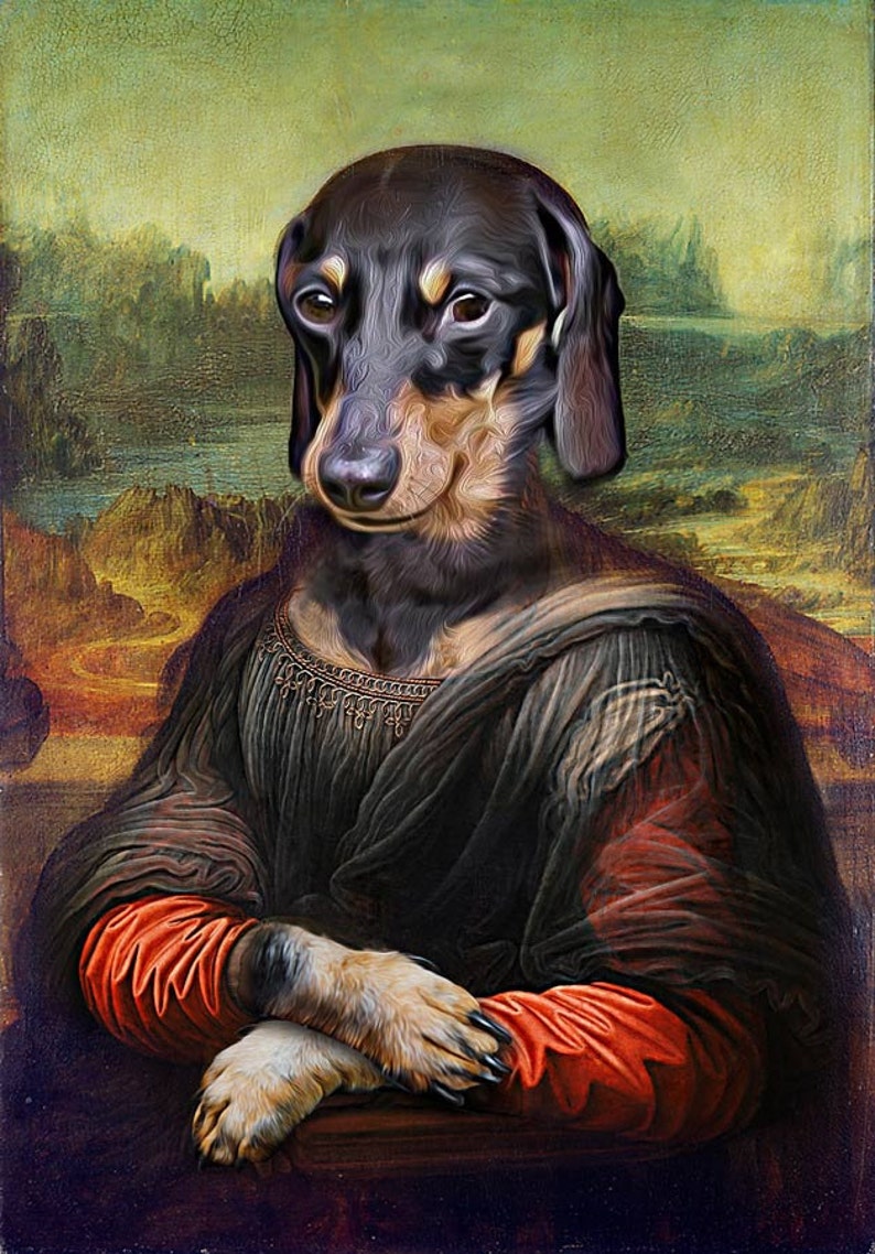 Mona Lisa - Pet Portrait - Custom Renaissance Pet Dog/Cat Portraits - Digital personalized portrait painting using your Pet's Photo image 5