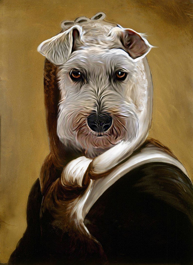 Pet Portrait Martha Washington painting using your Pet/'s Photo Renaissance Pet DogCat Portraits