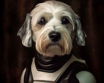 Pup-Trooper - Custom Pet Portraits - Dog Portraits and Cat Portraits - Digital personalized pet portrait painting using your Photo