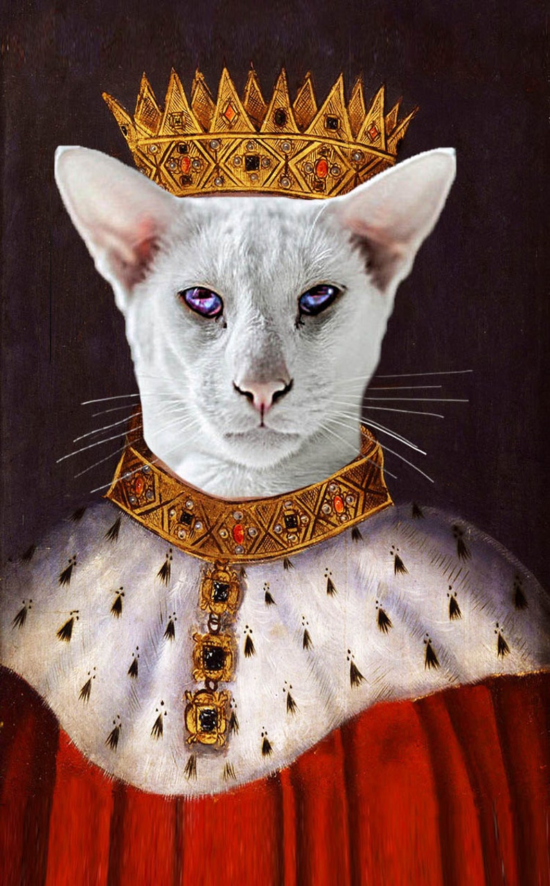 SINGLE Pet Portrait King George Custom Renaissance Pet Dog/Cat Portraits Digital personalized portrait painting using your Pet's Photo image 4