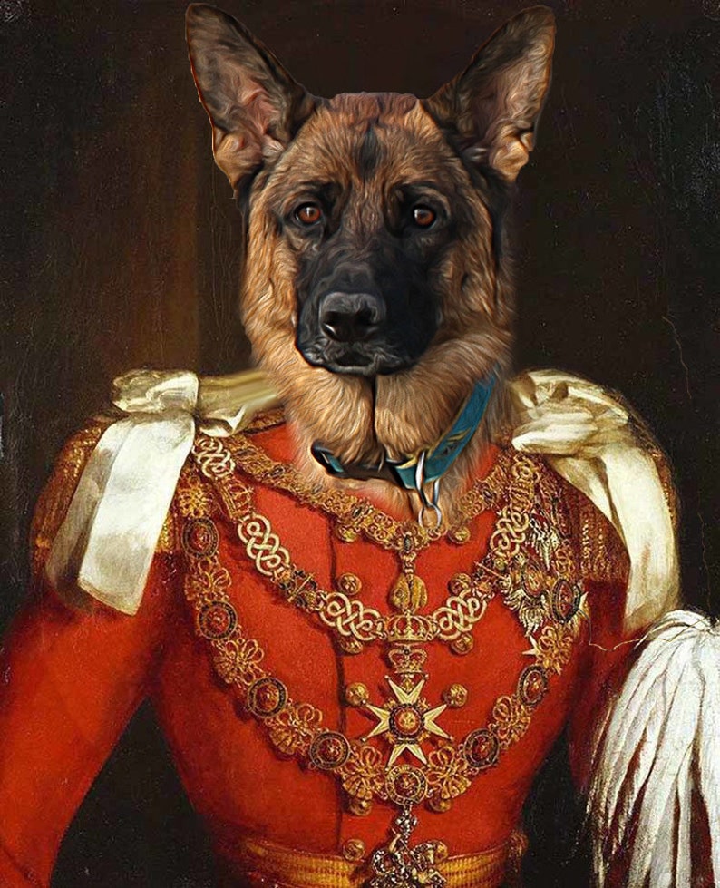Prince Albert Custom Pet Portraits Dog Portraits and Cat Portraits Digital portrait painting using your Pet's Photo image 4