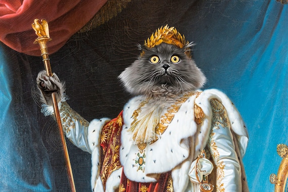 Napoléon Bonaparte - Custom Pet Portraits - Dog Portraits and Cat Portraits - Digital personalized pet portrait painting using your Photo