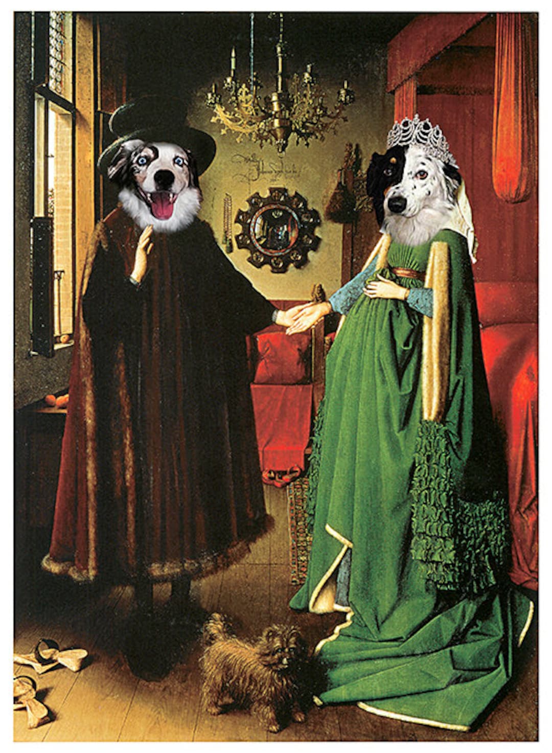 ペットの肖像画 2 匹のペットの肖像画 - ヤン ファン エイクの「アルノルフィーニ夫妻