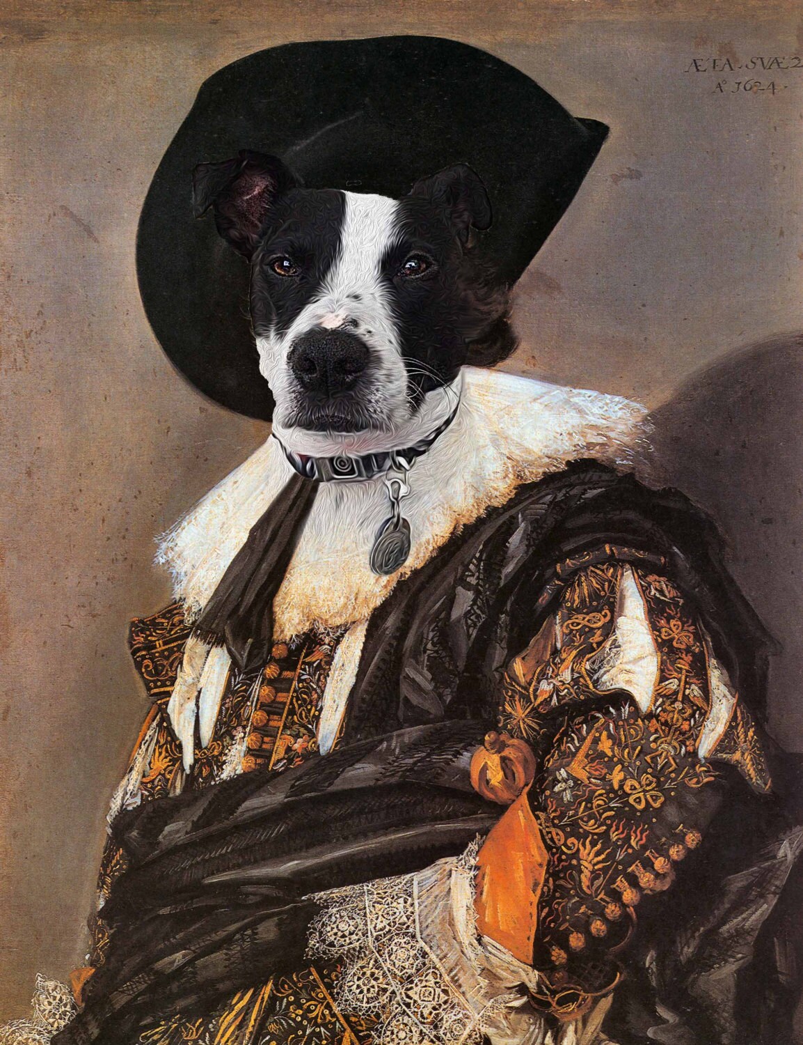 The Laughing Cavalier by Frans Hals - Custom Pet Portraits - Dog