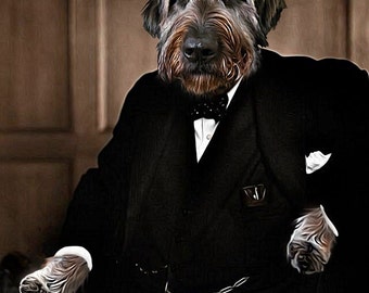 Winston Churchill - Custom Pet Portraits - Dog Portraits and Cat Portraits - Digital portrait painting using your Pet's Photo