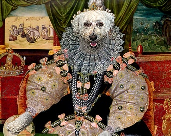 Queen Elizabeth Armada - Custom Pet Portraits - Dog Portraits & Cat Portraits - Digital personalized pet portrait painting using your Photo