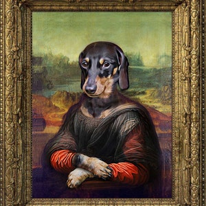Mona Lisa - Pet Portrait - Custom Renaissance Pet Dog/Cat Portraits - Digital personalized portrait painting using your Pet's Photo image 3