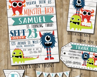 monster invitation, monster birthday invitation, monster party invitation, monster birthday, chalkboard invitation, personalized, printable