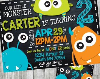 monster invitation, monster birthday invitation, monster party invitation, monster birthday, chalkboard invitation, personalized, printable