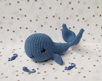 Hand crocheted whale